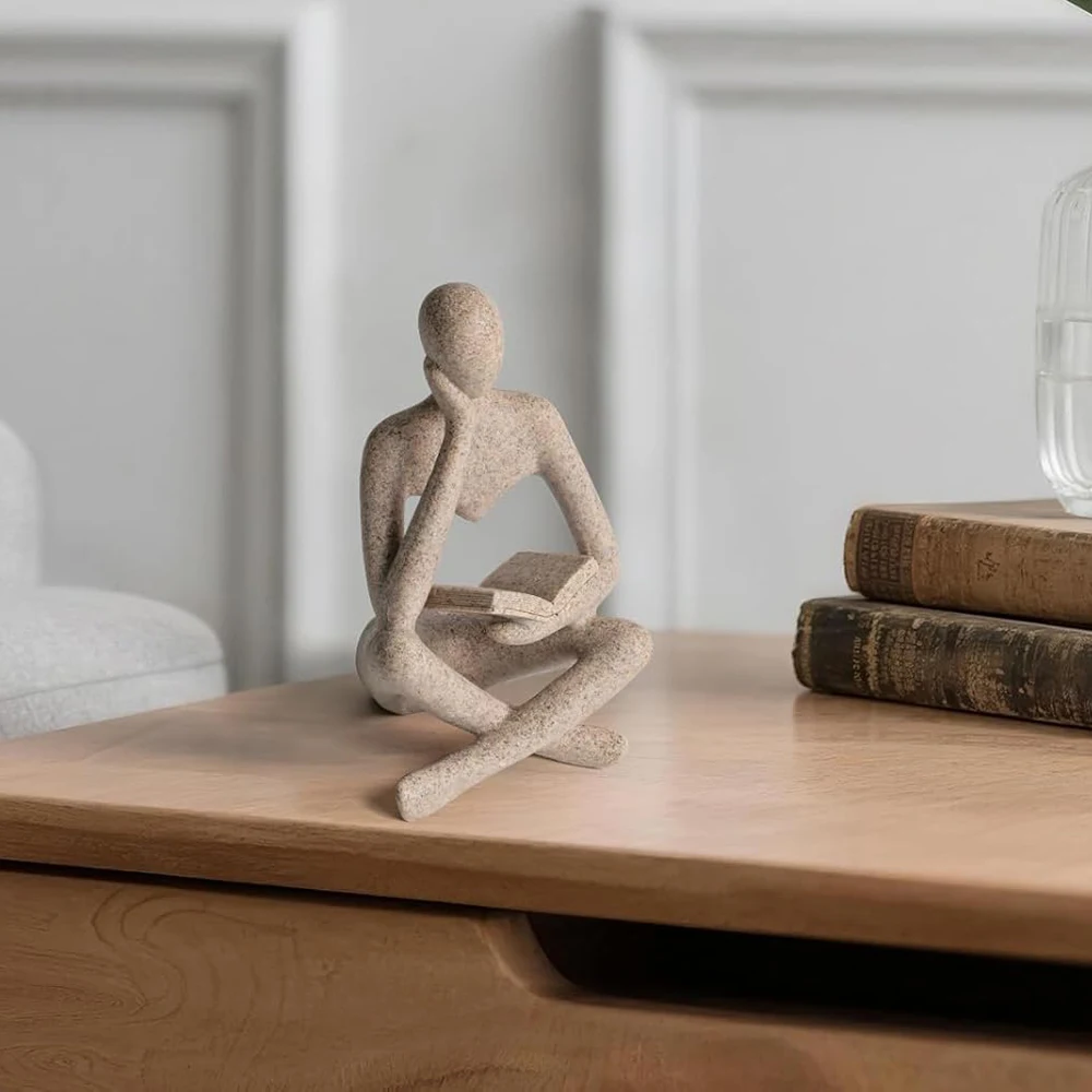 Bücherregal-Dekoration, Heimdekoration - Person Who is Thinking – Bild 5