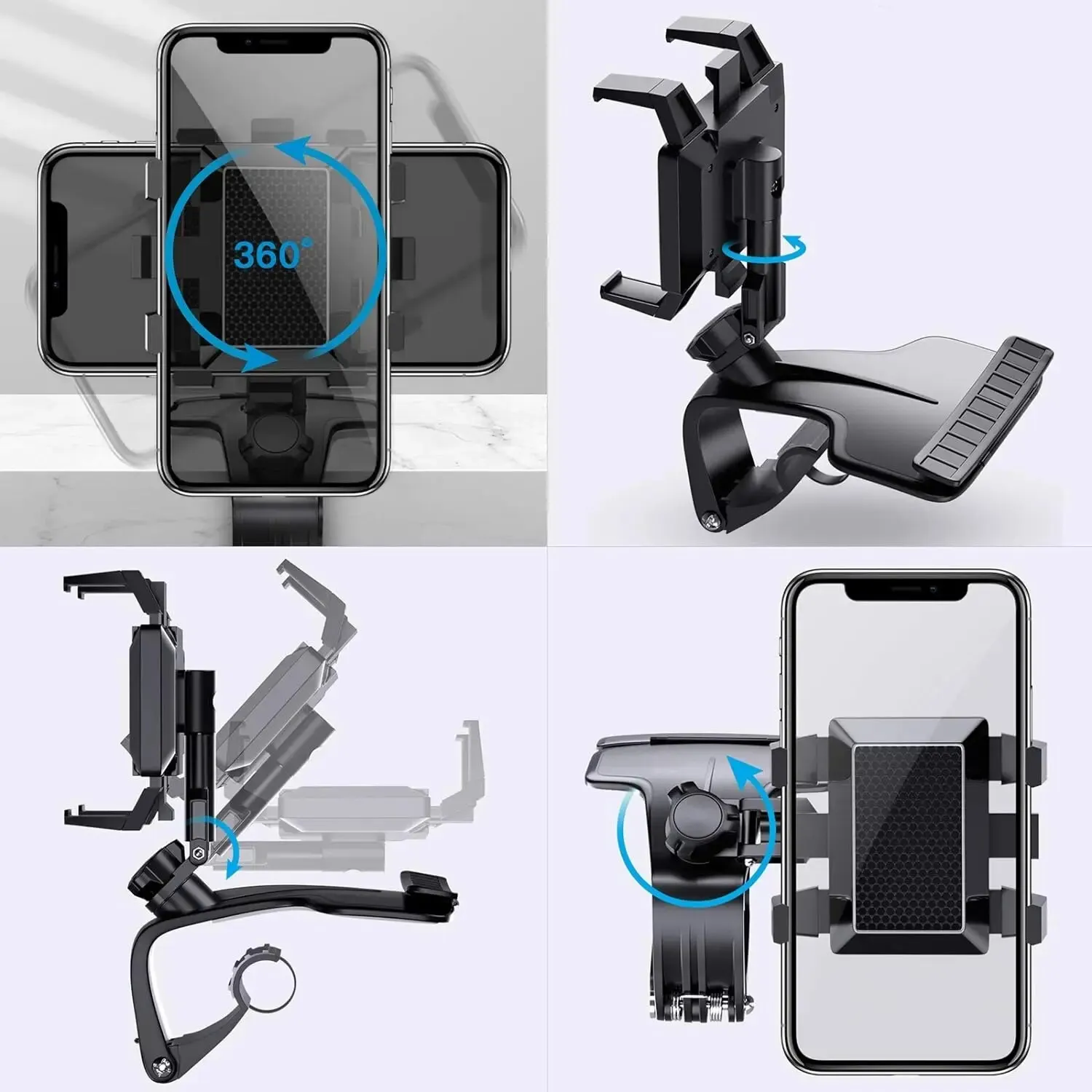 Kfz-Handyhalterung für Armaturenbrett, 1200 ° Rotierender Handyhalter – Bild 3