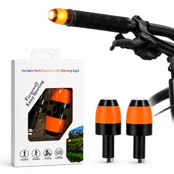 Fahrrad-Lenkerendlicht mit LED, Intelligenter Blinker, Wasserdicht, MTB-Lenkerendwarnleuchte (2 Stück)