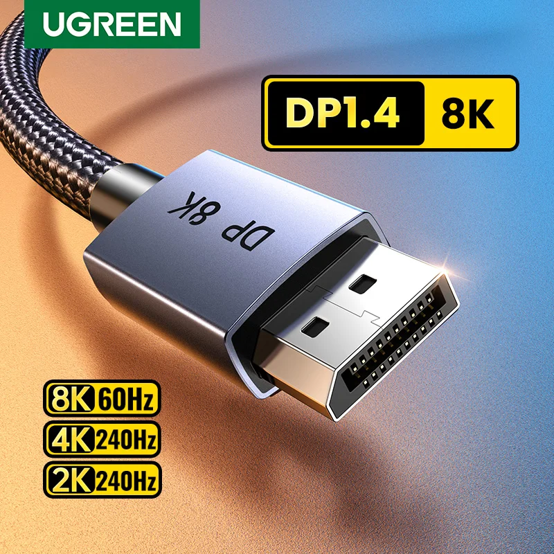 UGREEN DisplayPort-Kabel 8K DP 1.4 Adapter 2K165Hz 32,4 Gbit/s Kabel für PUBG Gaming Play für PC Computer