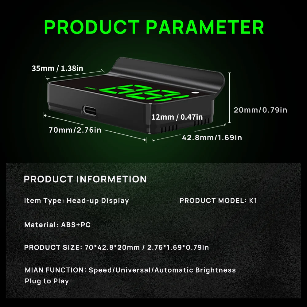 KWHUD HUD Head-up-Display Auto-GPS Digitaler Tachometer Universeller – Bild 2