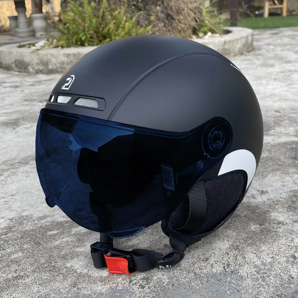 PEMILA Fahrradhelm mit Schutzbrille, Objektiv, Gehörschutz, reflektierender Aufkleber, Fahrradhelm, MTB