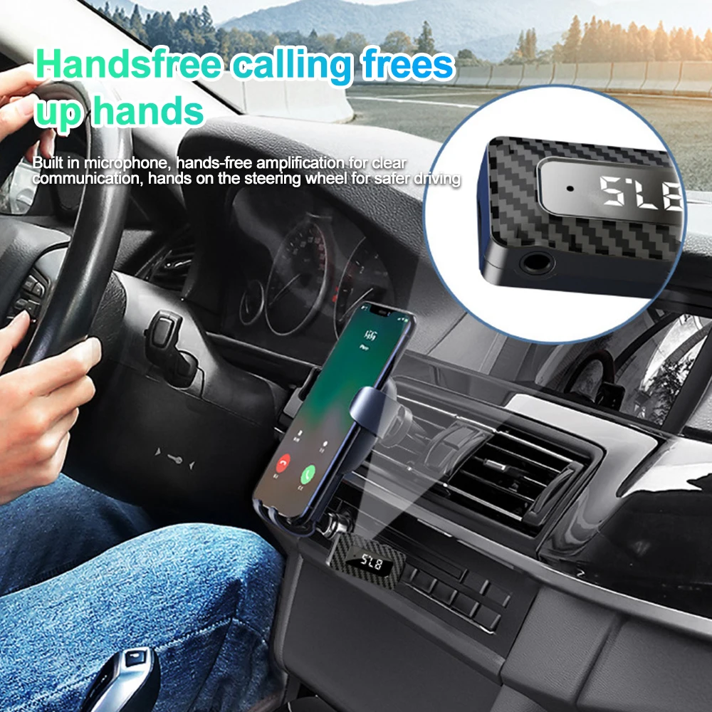 Auto Bluetooth 5,3 FM Sender Empfänger Freisprechen Anruf Mini USB – Bild 6