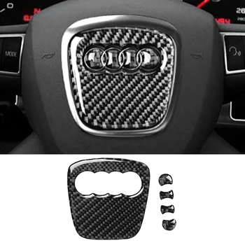 Auto Lenkrad Ring Trim Carbon Faser Aufkleber Abdeckung Dekoration Auto Zubehör Für Audi A4 B8 8K A6 C6 4F Q5