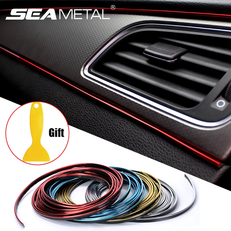 SEAMETAL Innenraum Auto Moulding Trim Streifen DIY Flexible Anti Scratch Linien 5m Dekoration Streifen