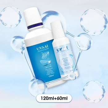 UYAAI 60ML/120ML Kontaktlinsenflüssigkeit Pflegelösung Linsenreiniger Kontaktlinsen-Reinigungsbehälter