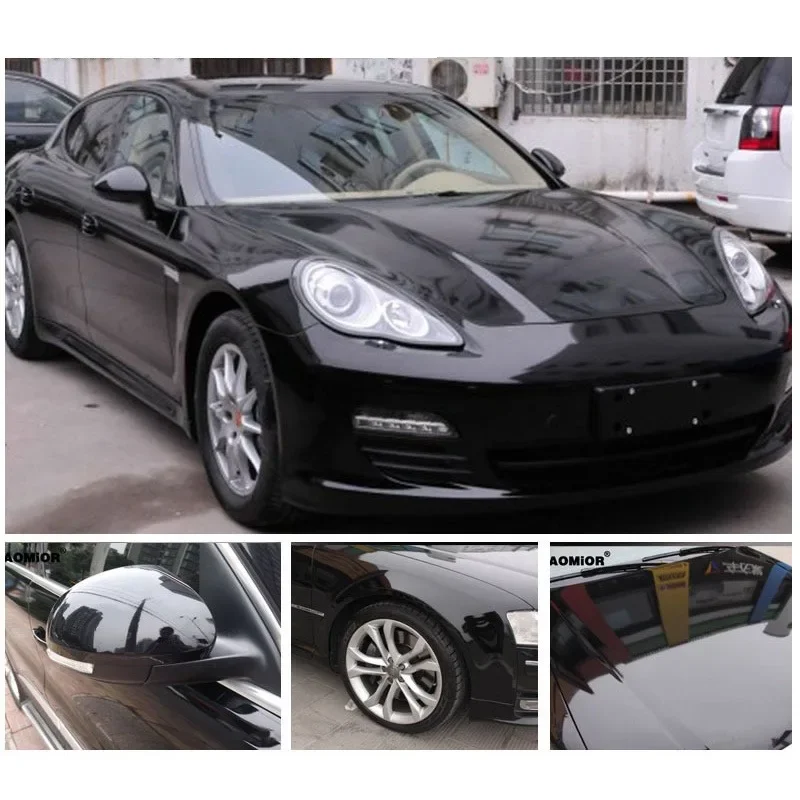 Glänzend schwarze Karosseriefolie Vinyl Wrap Aufkleber selbstklebende – Bild 5