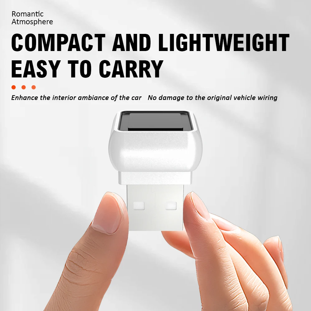Auto-USB-Ambientebeleuchtung, Quadratische Tragbare – Bild 2