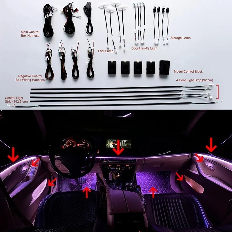Universal Auto Innenraum LED Umgebungslicht Symphony Dynamische dekorative Innenatmosphäre Beleuchtungsset