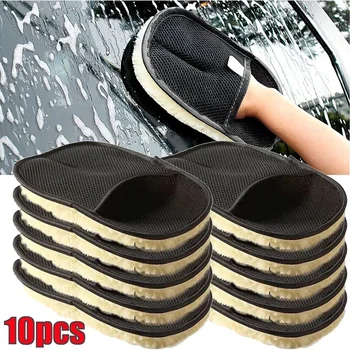 Auto Reinigung Schwamm Handschuh Auto Polieren Waschen Mitt Handschuhe Mikrofaser Waschen Für Automotive Küche