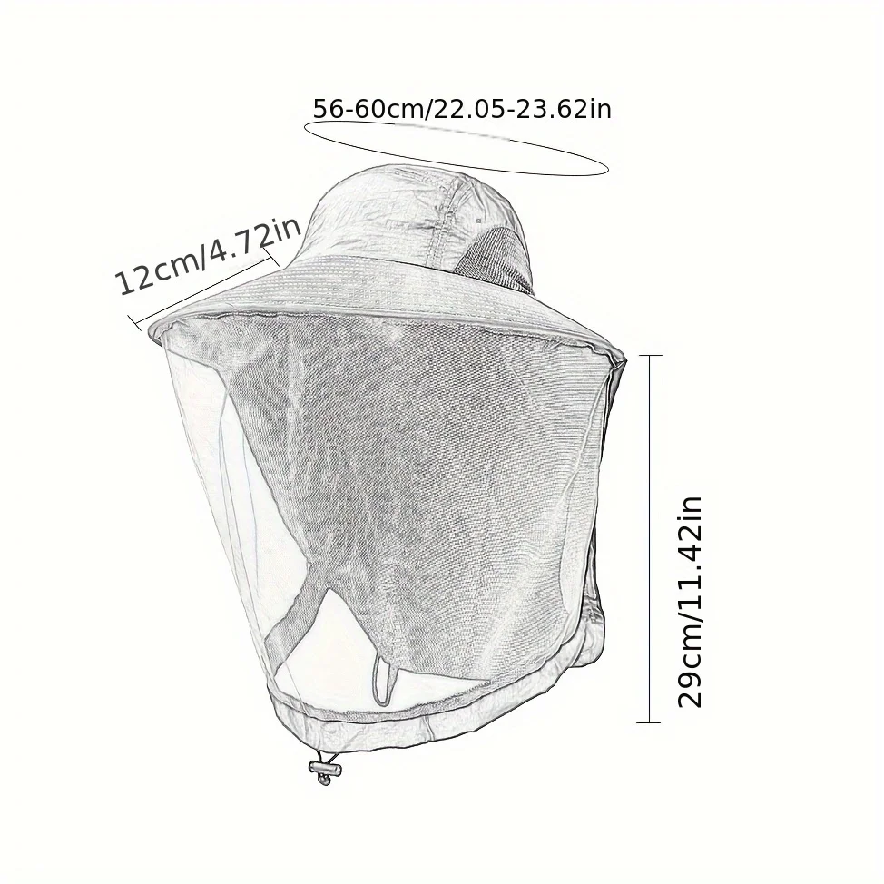 UV-Schutzhut mit Gesichtsmaske, atmungsaktiv, Insektenschutz, breite – Bild 6