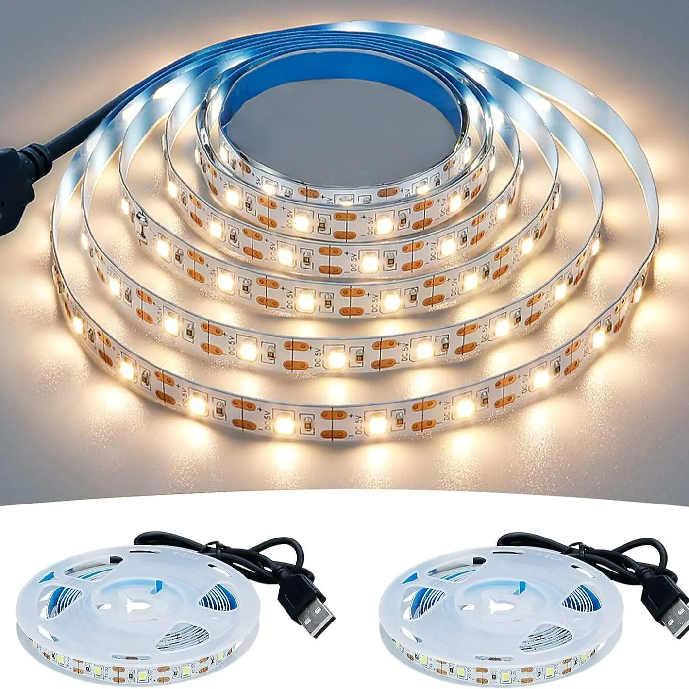 DC 5V USB LED-Streifen 2835 weiß warmweiß LED-Streifen Licht TV Hintergrund Beleuchtung Band Wohnkultur Lampe
