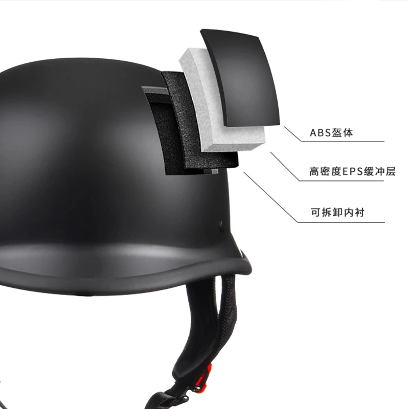 15, deutscher Vintage-Halbhelm, Halbhelm im japanischen Stil – Bild 5