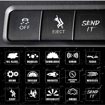 Kreative Auto Schalter Taste Aufkleber Dashboard Konsole Label Aufkleber Selbstklebende (15 Stück)