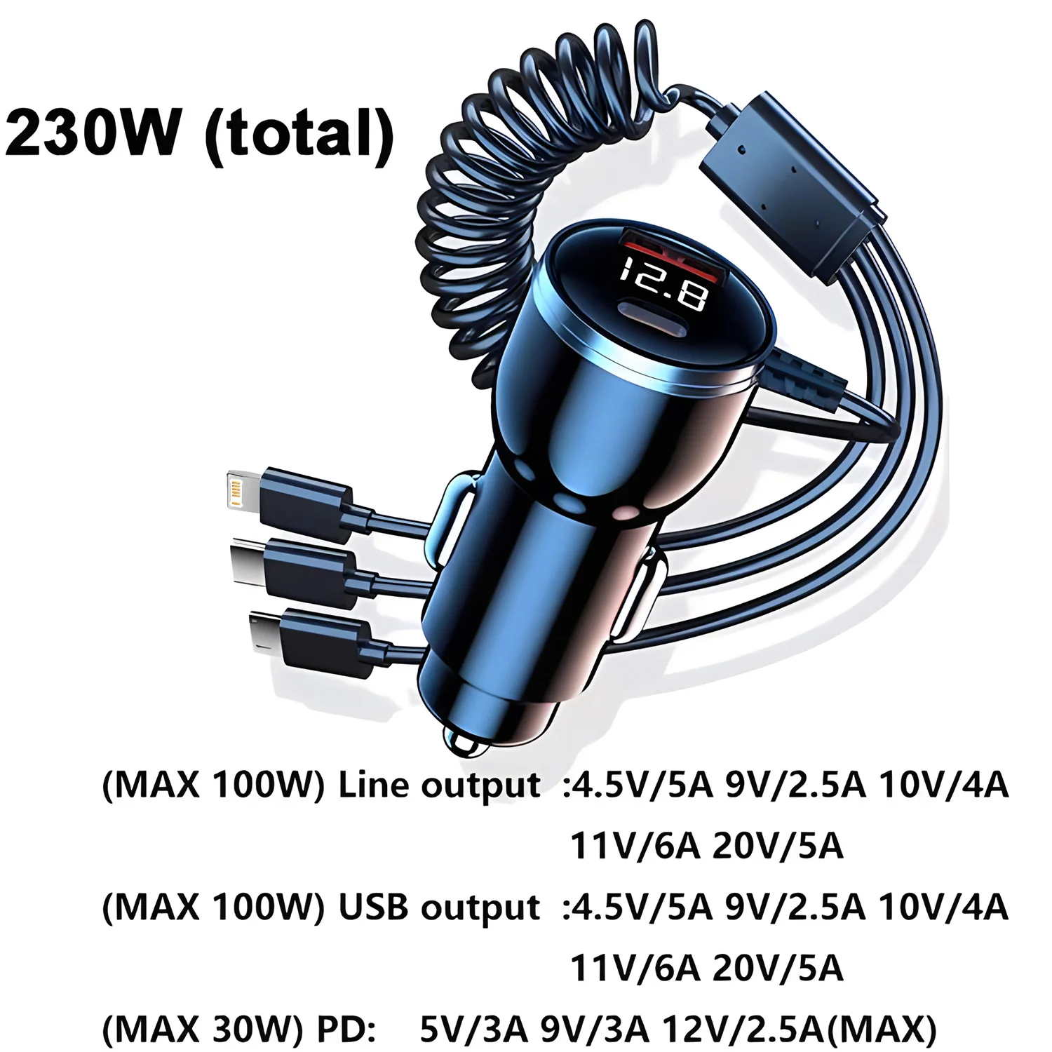 3.0A Schnelle Autoladegeräte USB PD Typ C QC 3.0 Steckdosenadapter – Bild 3