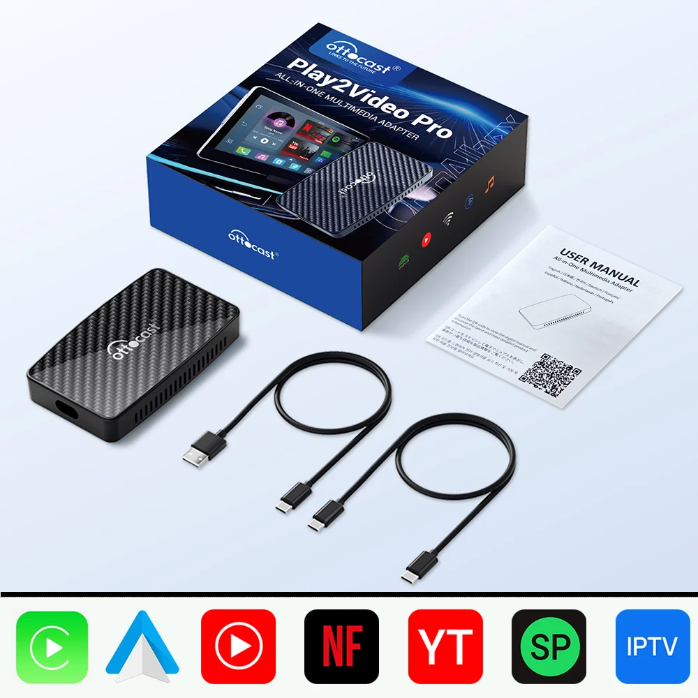 OTTOCAST Play2Video AI Box für Youtube Netflix Wireless CarPlay Android Auto Adapter Auto Zubehör für Benz
