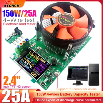 150 W 4-Draht-Batteriekapazitätstester 2,4 Zoll TFT-Farbbildschirm CNC-Typ elektronischer