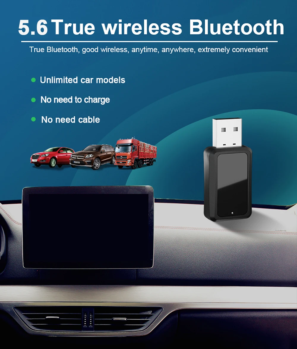 Auto Bluetooth 5,6 FM Sender Empfänger Freisprechen Anruf Mini USB – Bild 3