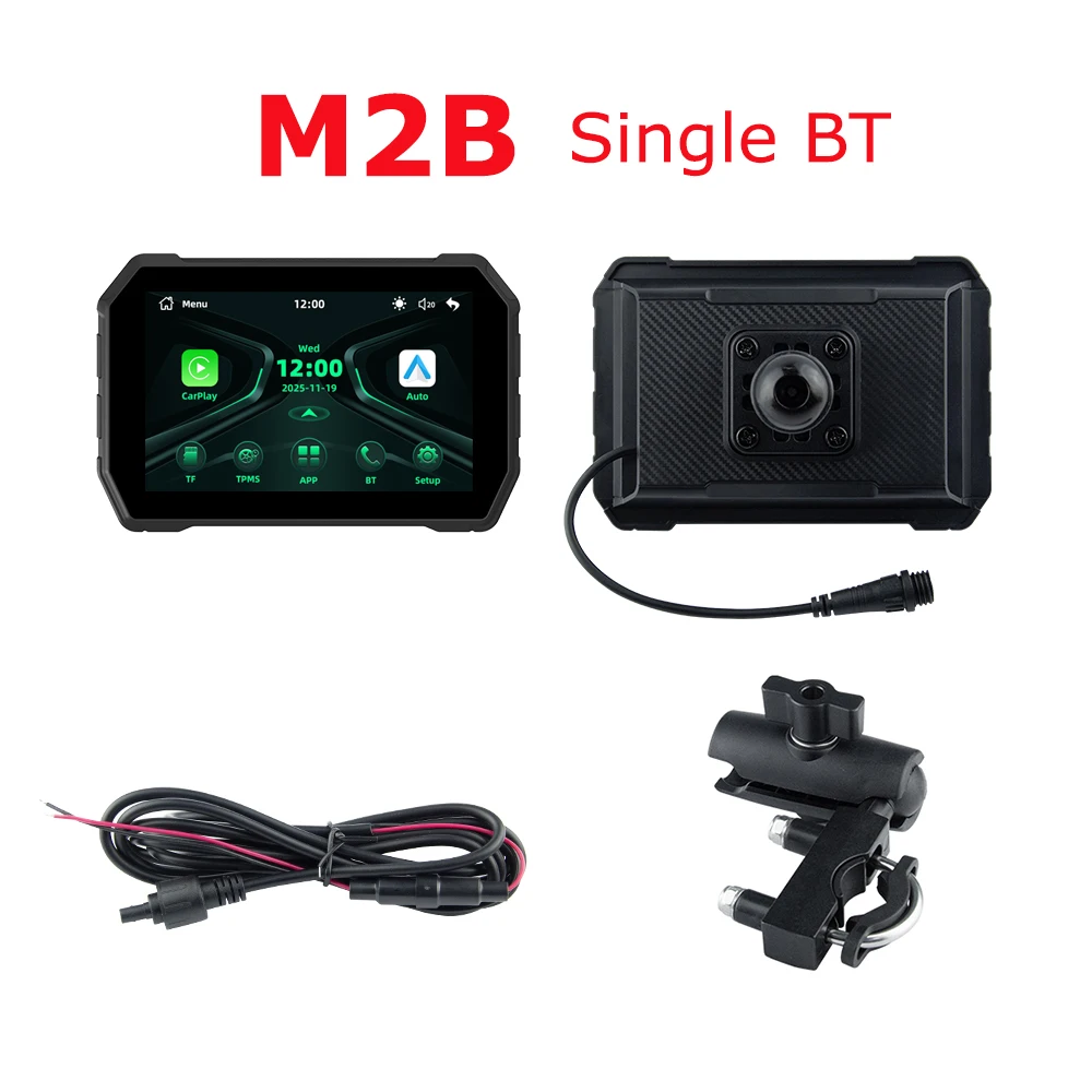 5-Zoll Wireless CarPlay Moto Android Auto Digital Motorrad Armaturenbrett GPS Motorrad Navigation Zwei Themen