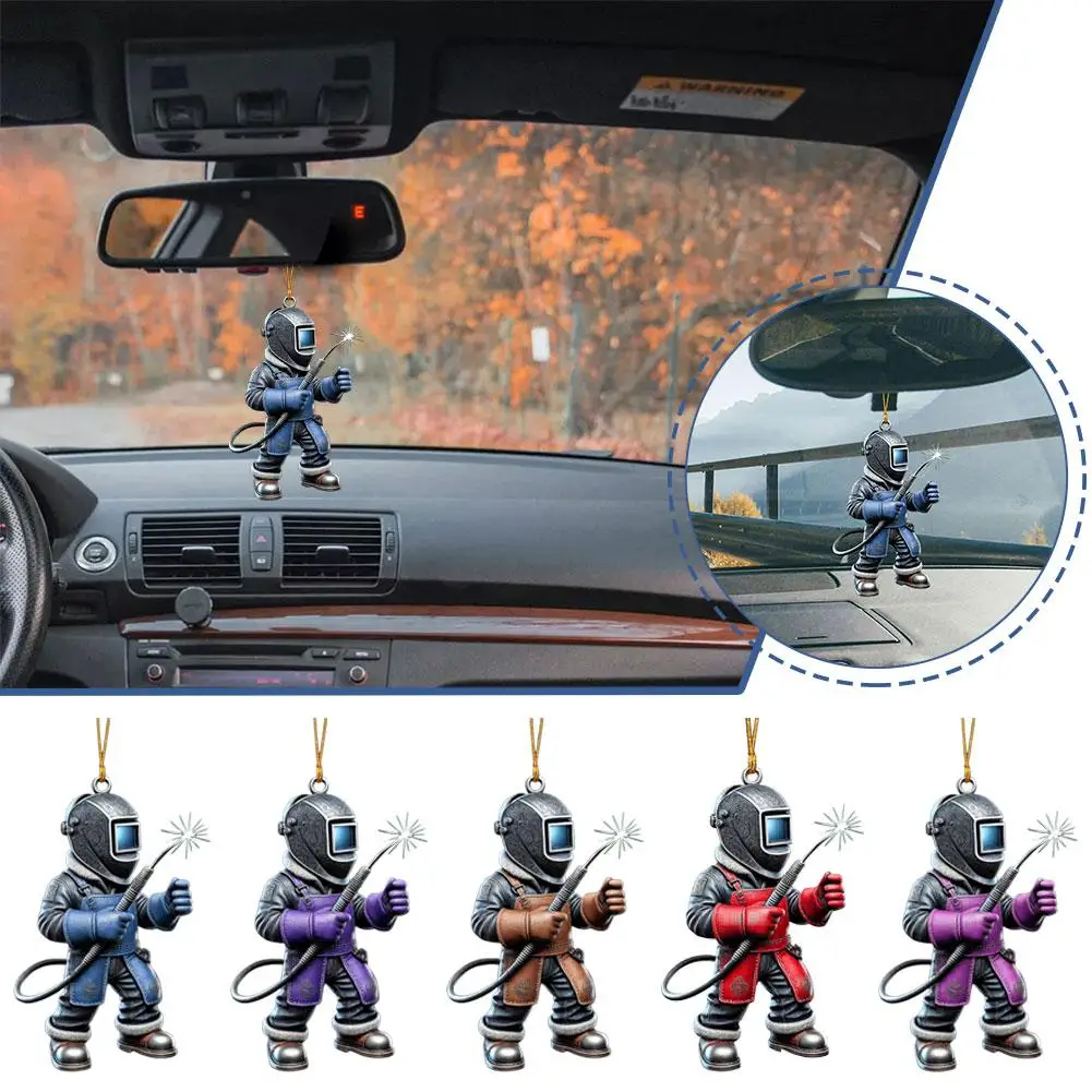 Schweißer Auto Anhänger Acryl 2D Anime Anhänger Spielzeug Auto Hängen Mode Schlüssel Zubehör Hause Dekoration