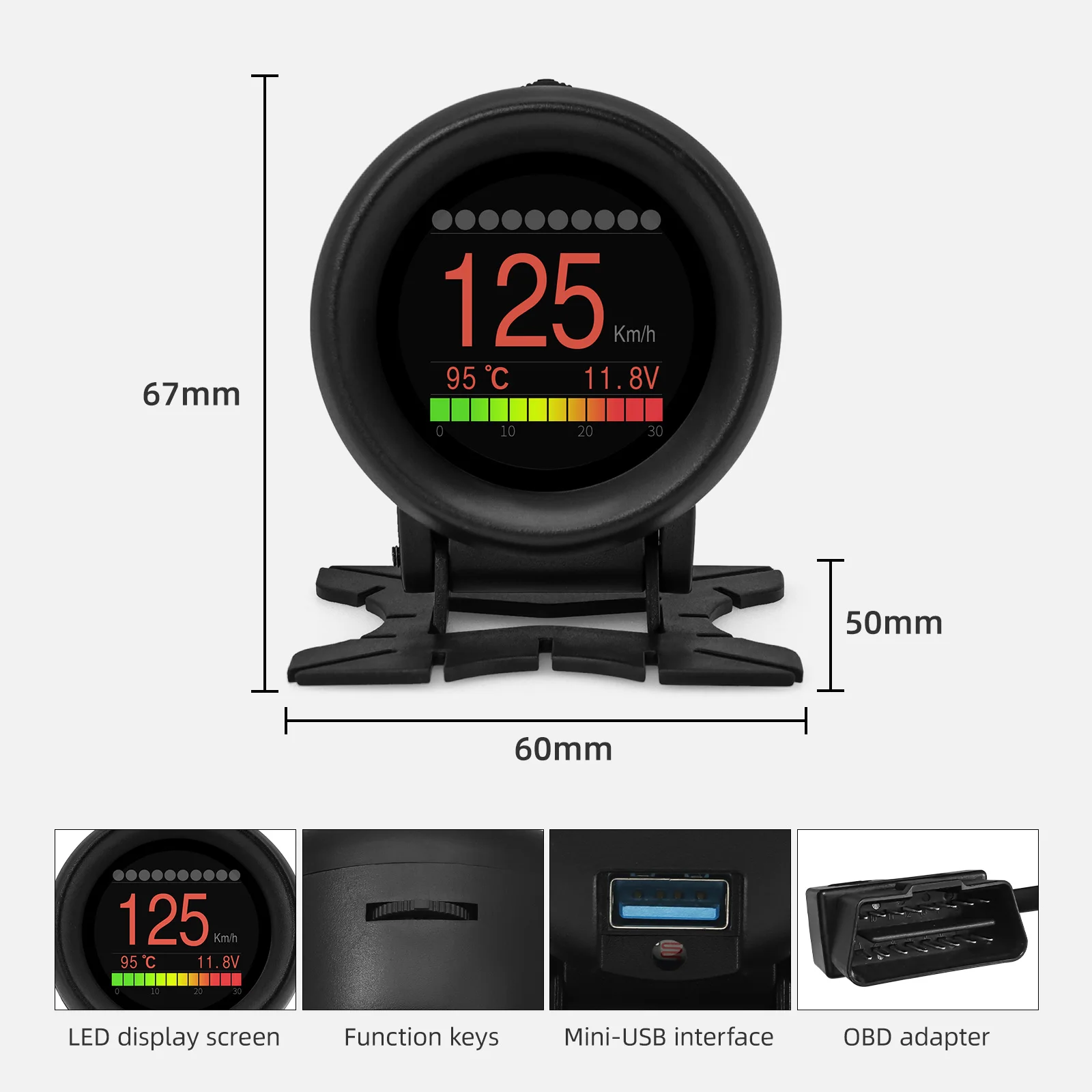 A205 Head Up Display Bordcomputer Obd2 Display Geschwindigkeit – Bild 4