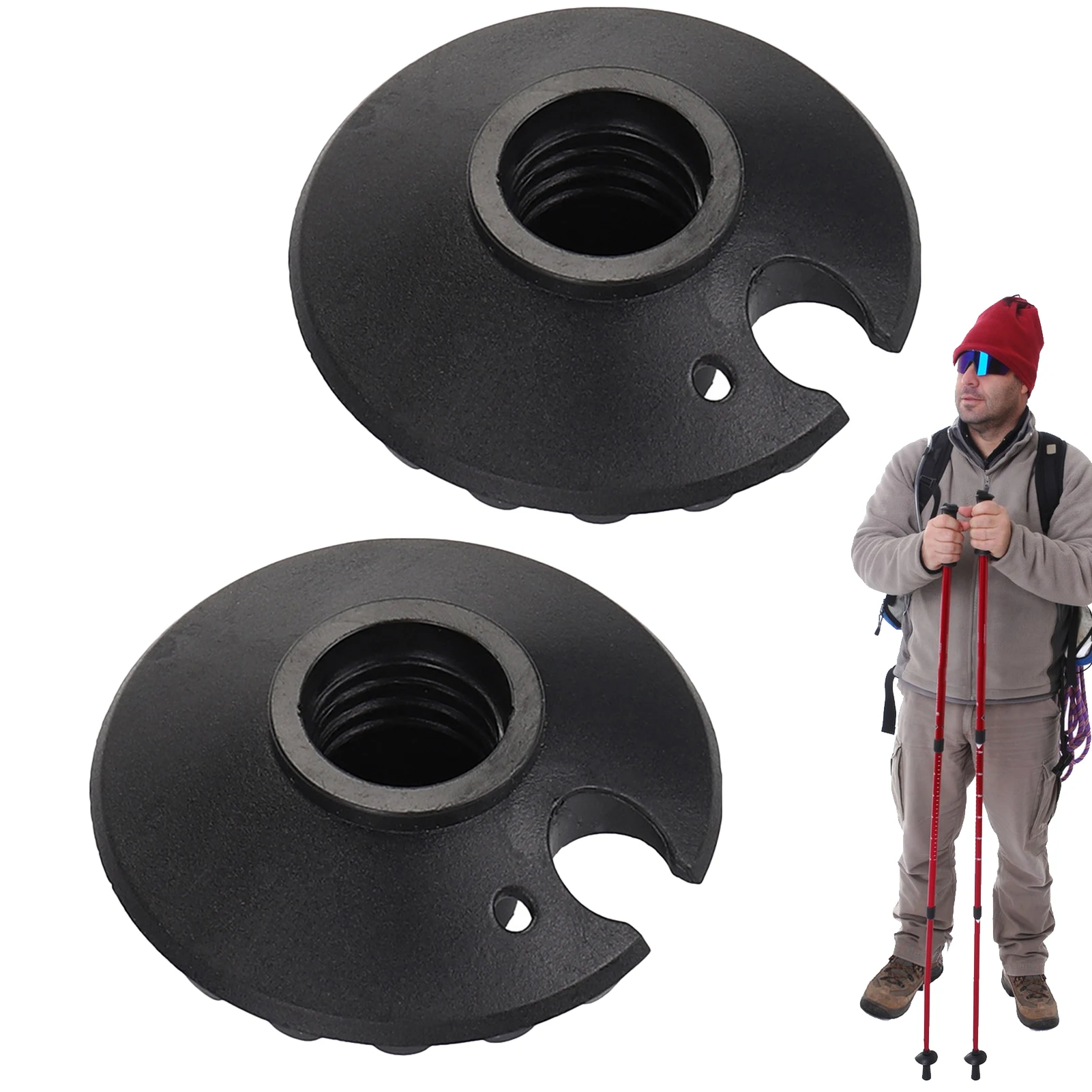 2er-Set Trekkingstockkörbe, Gehstöcke, Spitze, Schneekörbe, Ersatzspitzen, Protektoren, Schneekörbe