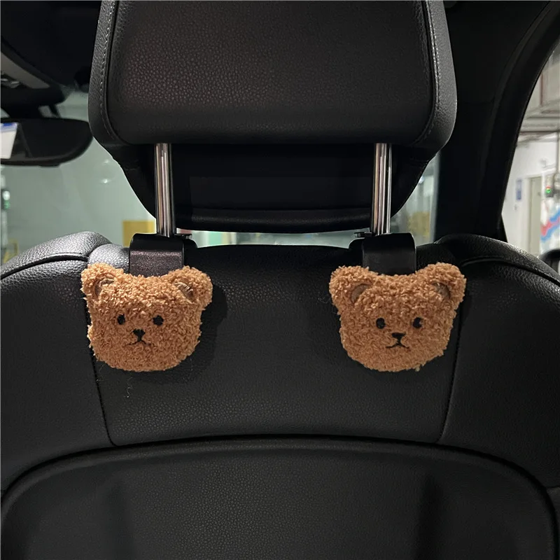Nette Cartoon Bär Auto Sitz Zurück Haken Lagerung Fahrzeug Kopfstütze Organizer Aufhänger (2 Stück)