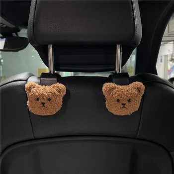 Nette Cartoon Bär Auto Sitz Zurück Haken Lagerung Fahrzeug Kopfstütze Organizer Aufhänger (2 Stück)