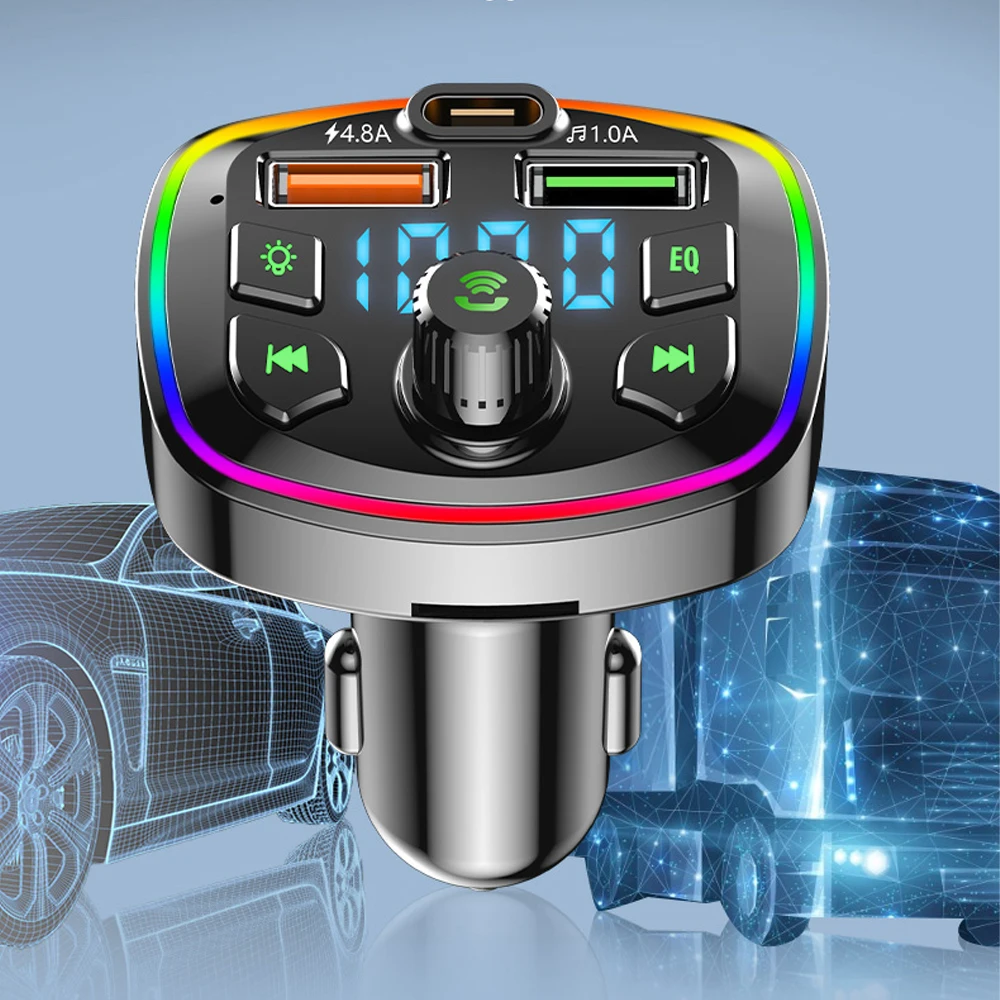 Auto Freisprecheinrichtung Bluetooth-kompatibel 5,0 FM Sender Auto 2 – Bild 2