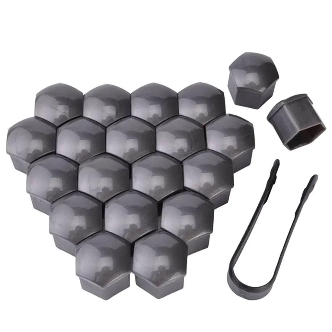 17mm/19mm/21mm 20Pcs Auto Rad Mutter Kappen Schutz Abdeckungen Kappen Auto Hub schraube Abdeckung Schwarz Auto