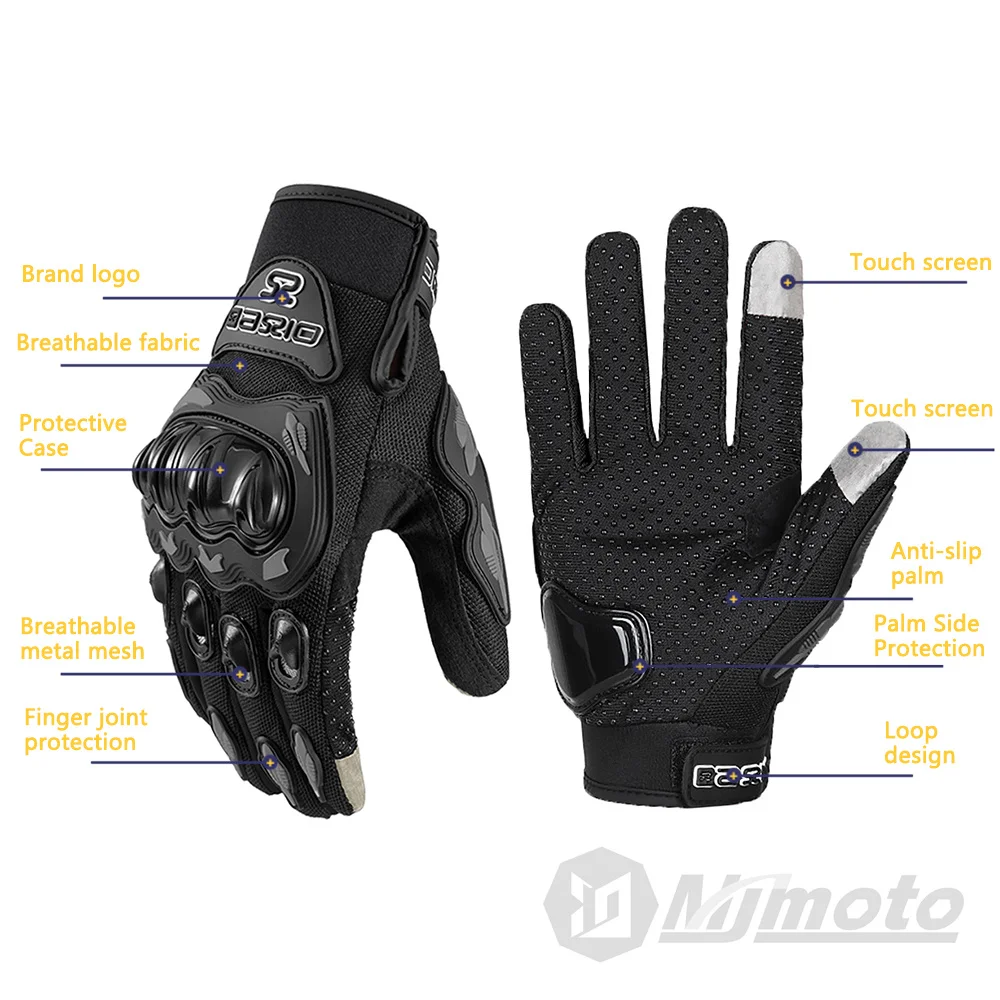 Sommer Atmungsaktive Vollfinger Motorrad Handschuhe Nicht-rutsch – Bild 5