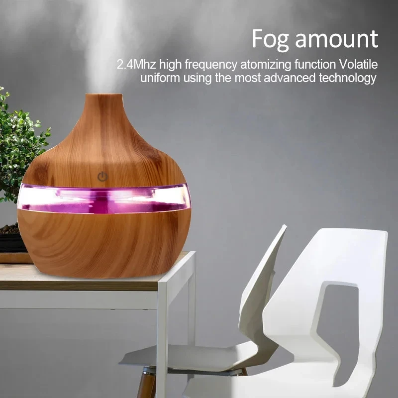 Luftbefeuchter Elektrische Aroma Air Diffusor Holz – Bild 2