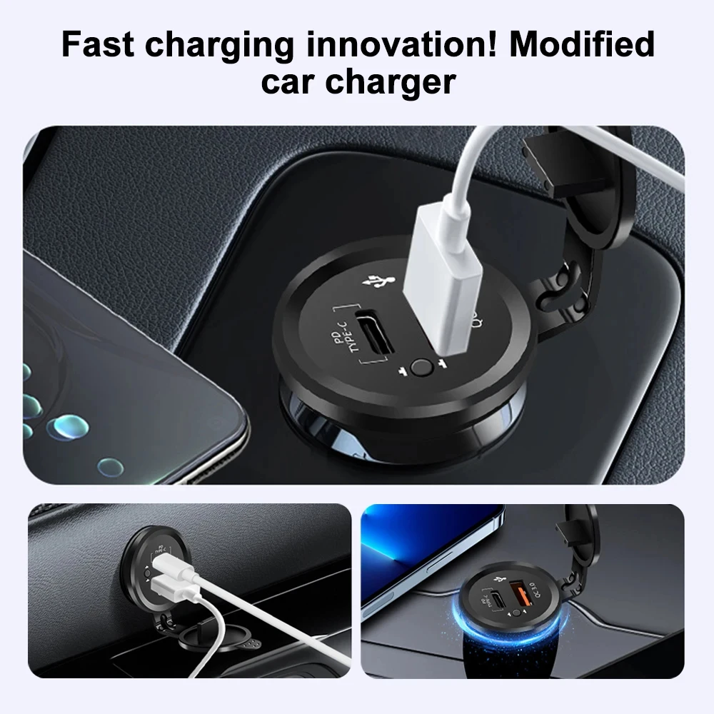 40W PD QC3.0 Auto-Ladegerät-Adapter Schnellladung 12V 24V Typ USB C – Bild 4