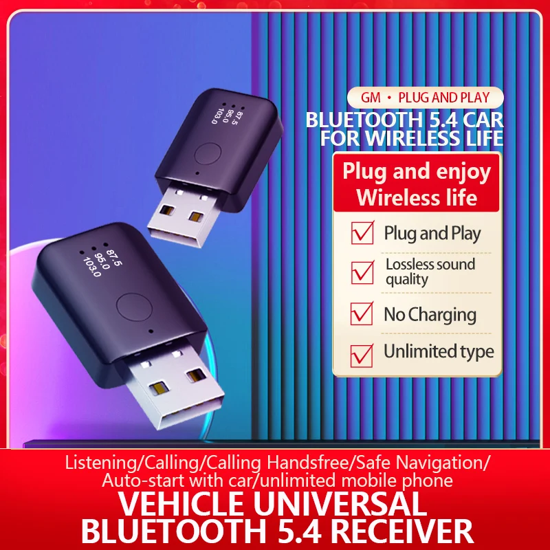Bluetooth 5,4 FM Sender Mit Mikrofon Freisprechen Anruf USB Wireless – Bild 2