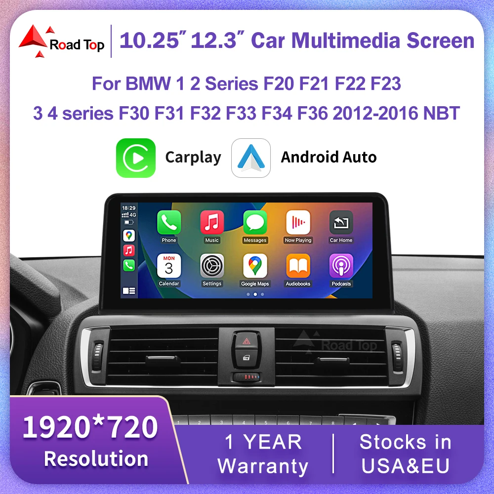 1920*720 Multimedia-Touchscreen für BMW 1/2/3/4 Serie F20/F21/F22/F30/F31/F33/F34/F36 Android Auto NBT System
