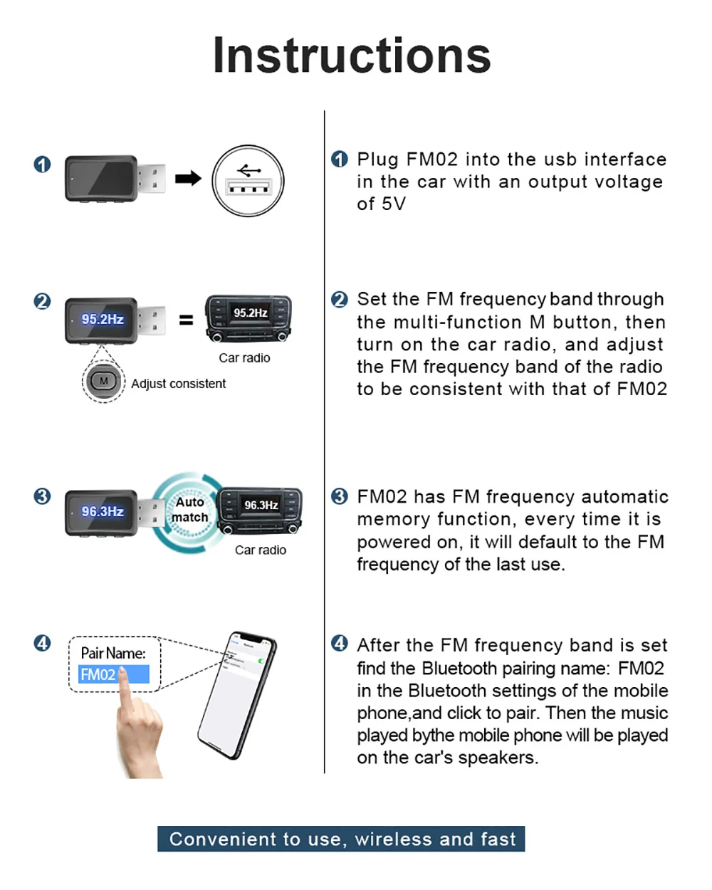 Auto Bluetooth 5,6 FM Sender Empfänger Freisprechen Anruf Mini USB – Bild 4