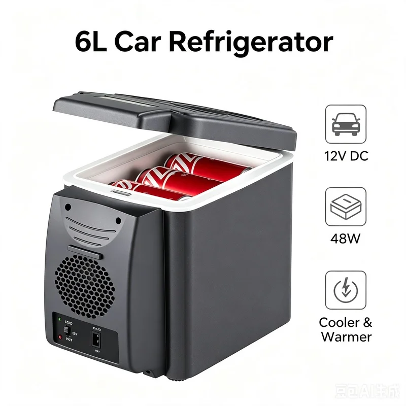 6L Auto-Kühlbox mit Wärmefunktion 12V 24V 220V Tragbarer Kühlschrank – Bild 2