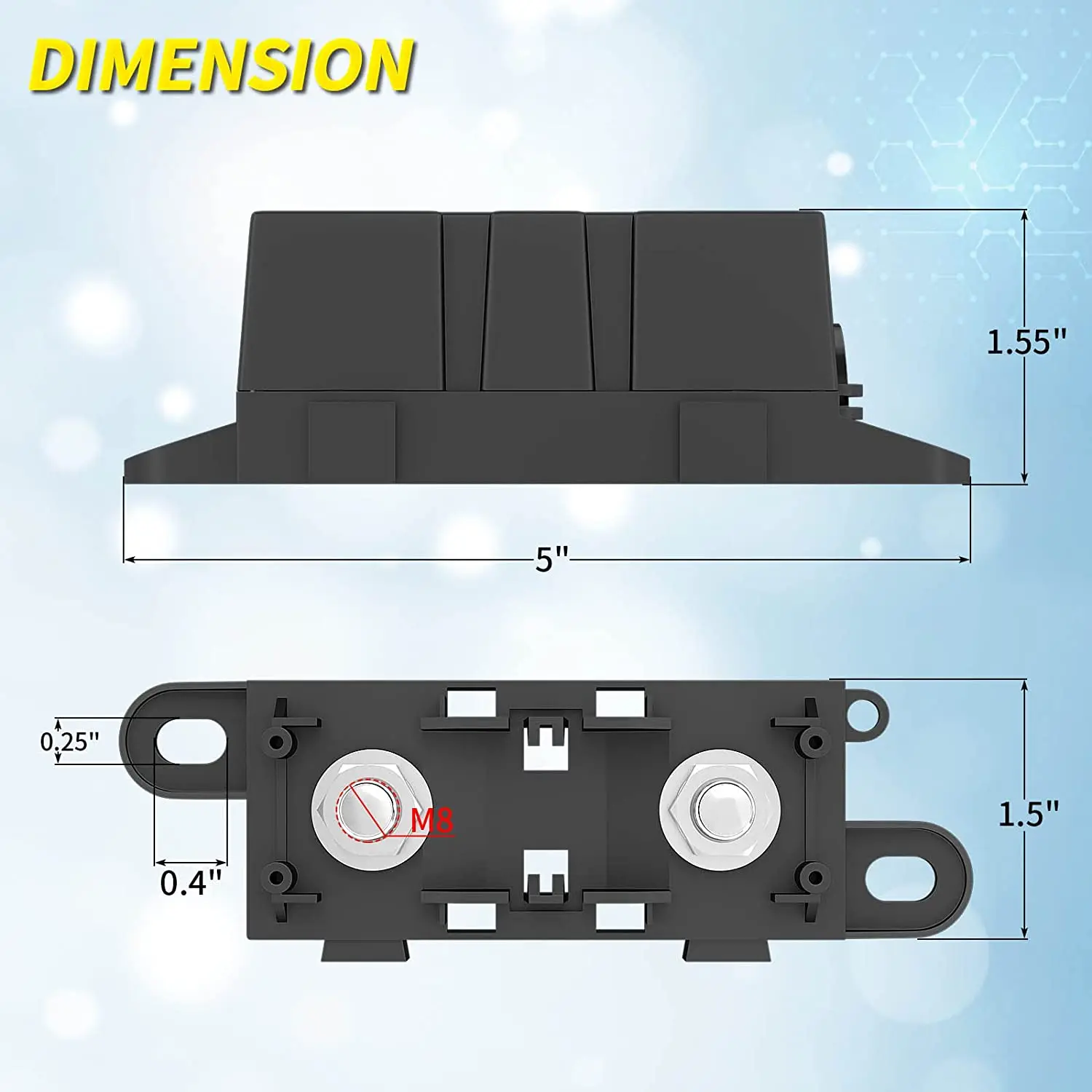 DaierTek MEGA Sicherungsblock ANL Bolt-on Blade Sicherungshalter – Bild 2