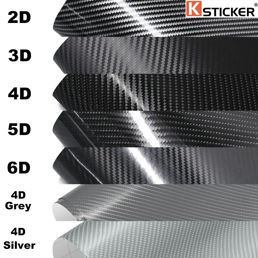 Auto Film Abdeckt 2D 3D 4D 5D 6D Glänzend Carbon Faser Verpackung Vinyl Film Auto Motorrad Wasserdichte PVC