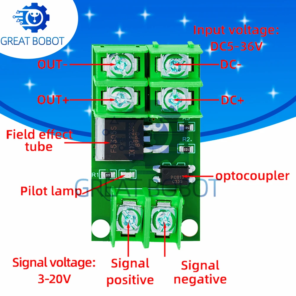 Elektronische Steuerplatine - Ausgelöses Schaltmodul mit DC - gesteuertem MOSFET-Optokoppler