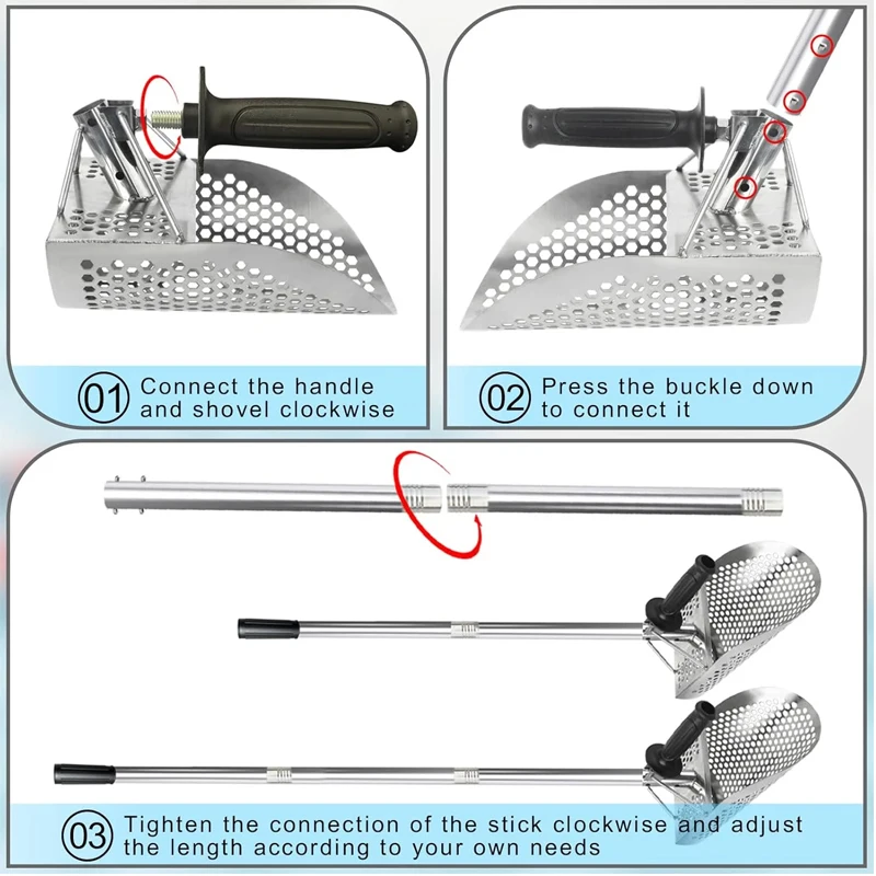 Edelstahl Strand Sand Scoop Metall Erkennen mit Griff Werkzeug – Bild 5