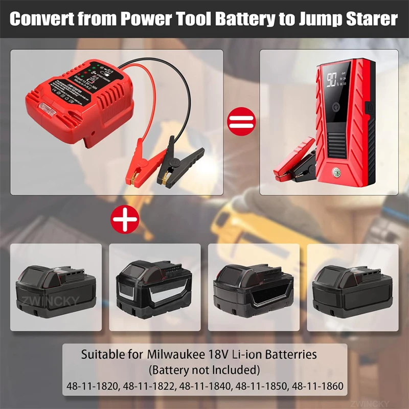 Milwaukee 18V Lithium-Batterie Starthilfekabel Auto-Zündgerät – Bild 4