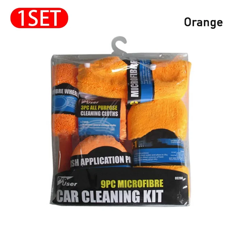 Auto wasch reinigungs kits Mikro faser tücher erröten Schwamm wasch handschuh Politur Pflege (9 Stück)