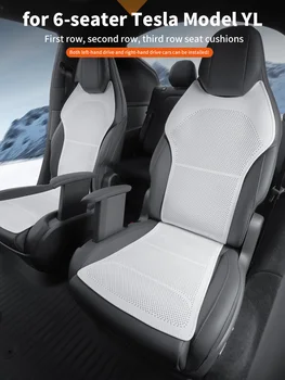 6-Sitzer Tesla Model YL Autositzkissen, Model Y L Vorder- und Rücksitzkissen, Rückenlehnenkissen