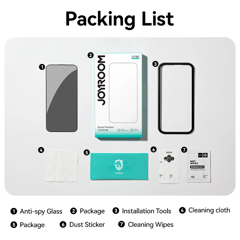 Joyroom 1/2PCS für iPhone 18 Pro Max Anti-Spy-Glas Sichtschutzfolie – Bild 6