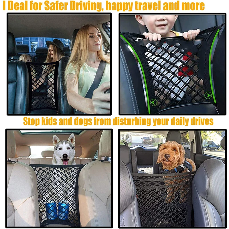 Auto Lagerung Net Tasche Zwischen Sitze Auto Teiler Pet Barriere – Bild 5
