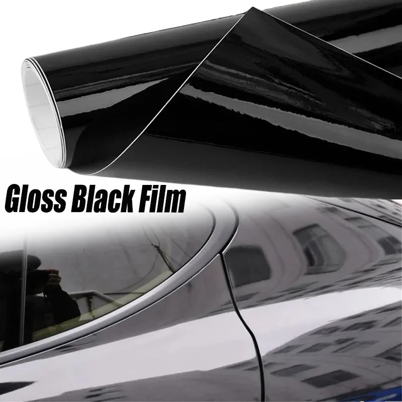 Glänzend schwarze Karosseriefolie Vinyl Wrap Aufkleber selbstklebende – Bild 3