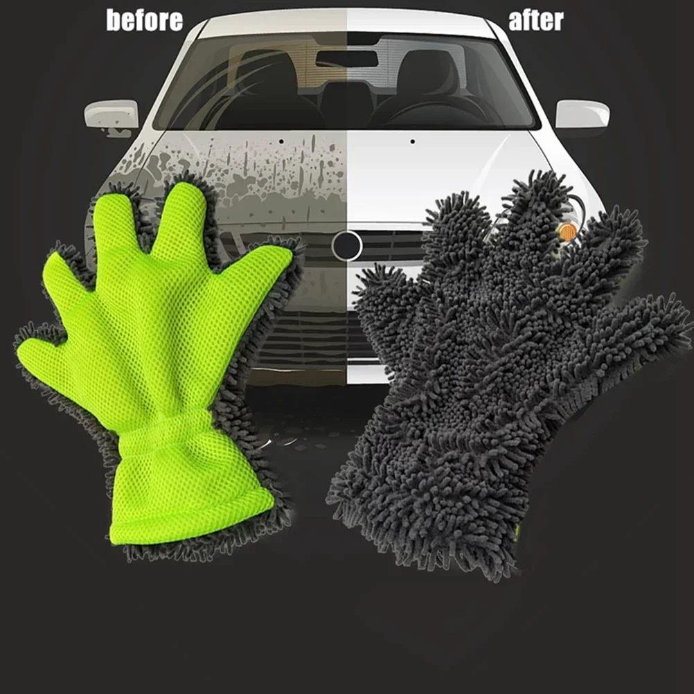 5-Finger Weiche Autowaschhandschuhe Reinigungsbürste für Auto – Bild 2