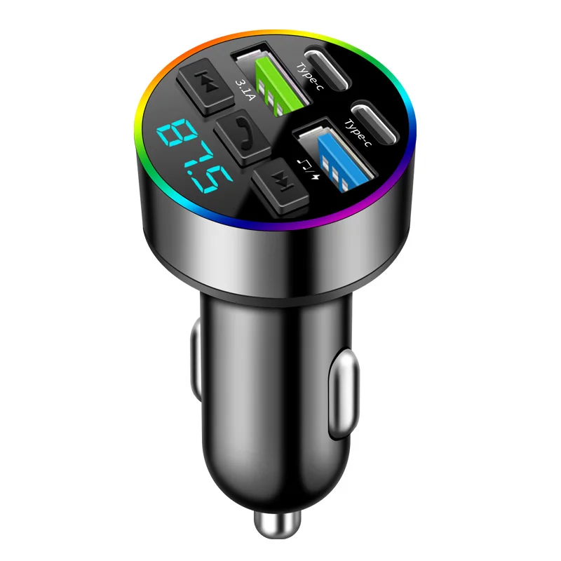 Bluetooth 5.0 Auto-FM-Transmitter Freisprecheinrichtung Drahtloses Auto-Kit MP3-Player Audio-Empfänger 66W