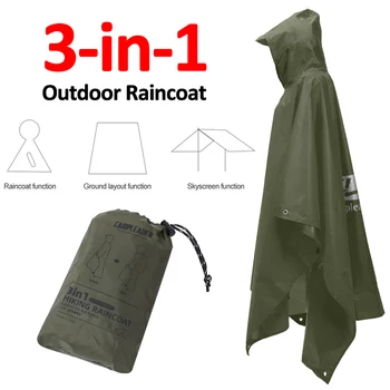 Outdoor 3-in-1-Regenmantel mit Kapuze, wasserdicht, Regenponcho, Motorrad-Regenschutz, Camping, Wandern